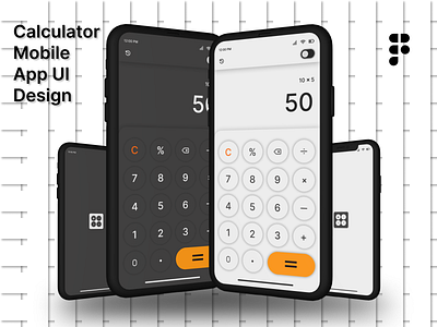 Calculator mobile app UI design app dark mode app design app light mode app screen branding calculator screen design calculator ui design figma mobile app photoshop ui ui ux