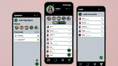 WhatsApp Redesign chat app mobile design mockup social media ui ui ux user interface design whatsapp whatsapp redesign