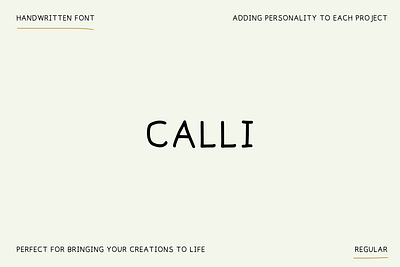 Calli handwritten font font graphic design hand draw font handwritten handwritten font sans font sans serif type typography