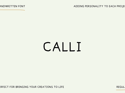 Calli handwritten font font graphic design hand draw font handwritten handwritten font sans font sans serif type typography