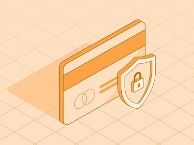 Secure Transactions Simplified 🛡️💳 banking credit card crypto currency finance illustration isometric money payments protective shield secure transactions