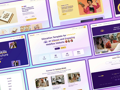Thema - Education website Webflow template agency coaching college consulting creative design education interactions kids landing page learning light metrik saas template ui vibrant web webflow website
