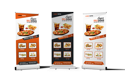 Roll Up Banner-002 advertisement branding graphic design pizza roll up banner ui