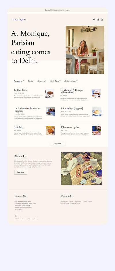 Monique Website Design shopify shopifytheme themedesign website