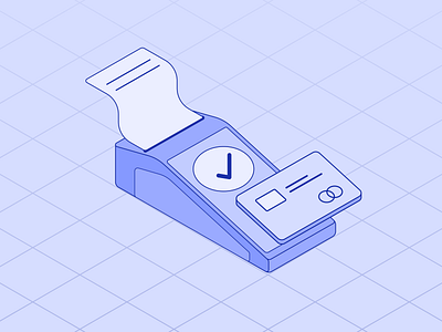 Seamless Transactions 📠💳 banking credit card illustration isometric payment printed receipt transactions