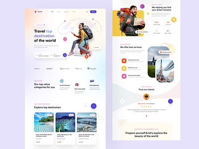 Travel agency - Landing Page ✈️ agency booking app explore flight booking home page hotel app hotel boking landing page travel travel agency travel agency landing page travel app travel web site travelling web site trip ui ui design uiux vagation web site design