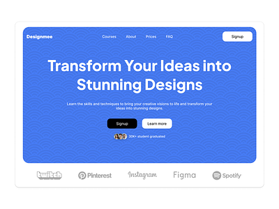 Designmee - Education Platform Hero Design education figma uxui web design website