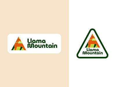 Llama Mountain Games 2d alpaca badge branding colorful design flat fresh fun green illustration llama logo logomark mexico modern mountain orange triangle