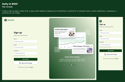 Daily UI 001: Sign Up Page daily ui daily ui 001 online learning sign up form sign up page ui ui design