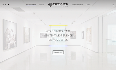 Grospiron Fine Art - Elegant website design elegant website moving company onepage website salient ui design web design wordpress