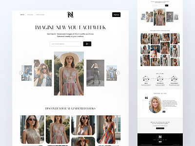 AI Generated Outfit Website Design ai ai fashion ai website fashion landing page design landingpage ui ui design website concept website design
