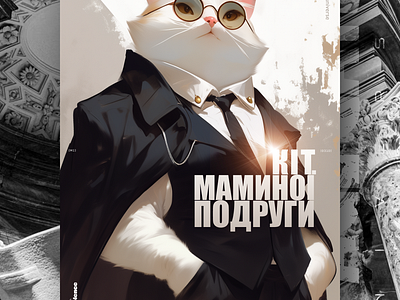 Кіт маминої подруги ai branding cat daliy design illustration poster print