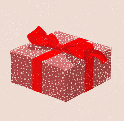 Illustration "Gift to yourself" 2023 christmas gift digital art digital drawing digital illustration gift illustration red