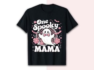 One spooky MAMA T-shirt design for halloween branding custom tshirt design graphic design illustration love professional tshirt design ui unique