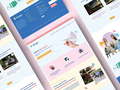 Playful + pastel webdesign for kids tutor clean colorful geometric light pastel squarespace wavy web design website