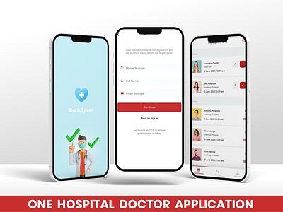 One Hospital Doctor App 3d animation branding graphic design logo motion graphics ui