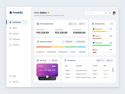 Finance Dashboard Design analysis dashboard expense finance income latest modern simple tracking ui uiux web app