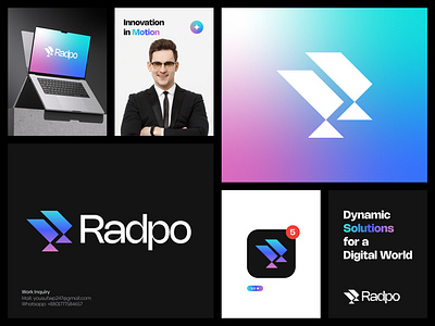 Dynamic, Cutting Edge, Nanotechnology & Automation Logomark abstract logo automation brand identity brand mark branding cutting edge design dynamic geometric logo gradient logo grid logo icon letter logo logo logo design modern logo nanotech saas technology visual identity