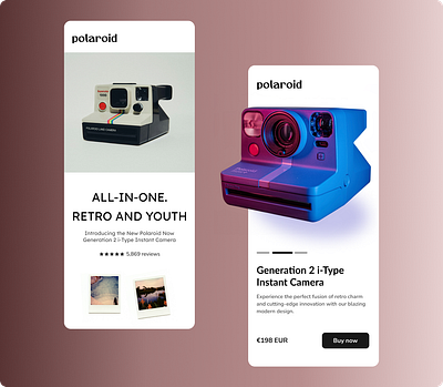 Single Product / Visual Exploration figma mobile app polaroid single product ui ui challenge ux ui visual design