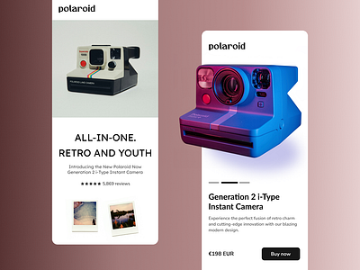 Single Product / Visual Exploration figma mobile app polaroid single product ui ui challenge ux ui visual design