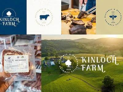 Kinloch Farm Brand Identity Design beef brand identity branding cpg farm food graphic design honey identity design label design logo packaging design typography visual identity