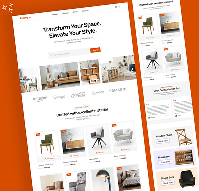 Furniture website application design branding design figma graphic design illustration minimal prototyping responsive design software design ui