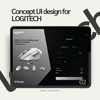 Concept Check out page for Logitech Gaming Mouse 3d animation app branding design figma graphic design illustration logo typography ui