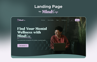 MindEase - Mental Health Service Landing Page illustration landing page mental health ui uiux design visual design web design