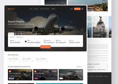 Easytrip - Travel Landing Page adventure booking flight landing page minimal tourism travel travel website trip ui uiux website design