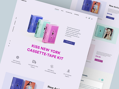 Shopify Store for Cassette design full website homepage illustration interface landing landing page landing page design product design product detail page product details product landing page product website shopify shopify landing page shopify website web web design website