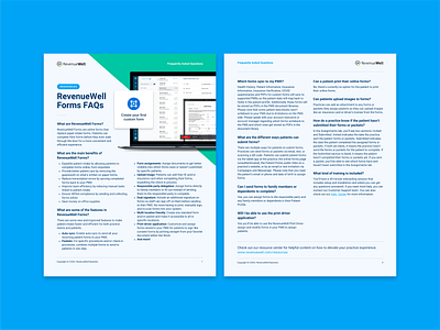 RevenueWell Forms 2.0 FAQs branding dental forms dental marketing dental software design faqs forms graphic design icon iconography layout design logo marketing collateral marketing design one pager print design typography