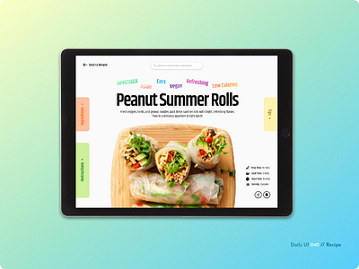 Daily UI Challenge #040 - Recipe challenge daily ui daily ui 40 food food app recipe recipe app recipe design tabs ui