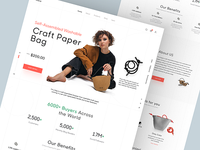 Shopify store for Paper Bag design full website homepage illustration interface landing landing page product design product detail page product details product landing page product website shopify shopify landing page shopify website web web design website