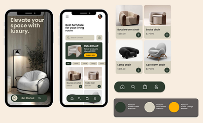 Furniture App Design furniture app minimal design mobile app typography ui ux