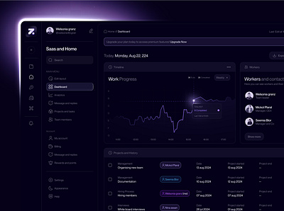 Team Management Dashboard admin admin panel analytics analytics dashobard crypto dashboard dark theme dashboard dashboard design inspiration management management dashboard project management saas task team team manager teamwork to do dashboard web app web design web3