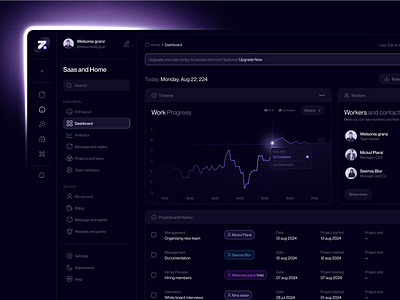 Team Management Dashboard admin admin panel analytics analytics dashobard crypto dashboard dark theme dashboard dashboard design inspiration management management dashboard project management saas task team team manager teamwork to do dashboard web app web design web3