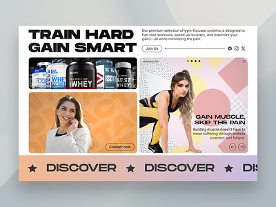 Train Hard.. Gain Smart 💪🏻 2024 branding concept design developer figma fitness graphic design gym landing landing page modern template ui ui design ux web webflow website