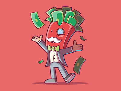 Mr. Money! brand branding character colors design fast food finance funny graphic illustration mascot money shirt vector