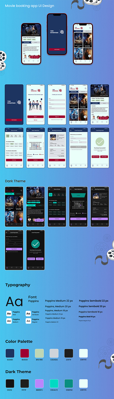 Movie Booking App UI Design app app design application booking app design mobile app movie app showtimes ui uiux user interface