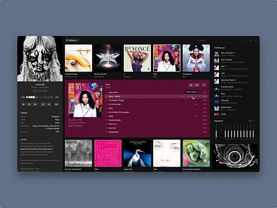 Music Player app black clean minimal music player product ui ux