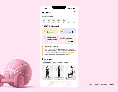 Daily UI Challenge #041 - Workout Tracker challenge daily ui daily ui 41 fitness fitness app fitness tracker mobile app workout workout app workout tracker