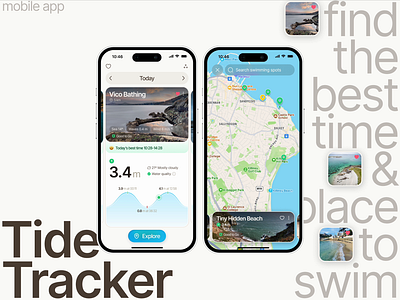 Tide Tracker Mobile App animation app branding design mobile mobile app swim tide tracker ui ux ux ui design