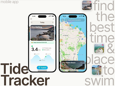 Tide Tracker Mobile App animation app branding design mobile mobile app swim tide tracker ui ux ux ui design