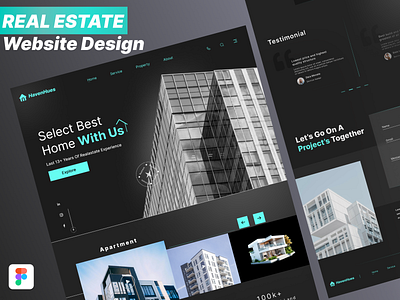 Real Estate Company Website Landing Page Design. 3d animation branding business website design figma figma design graphic design landing page design logo motion graphics ui ui ux design website design