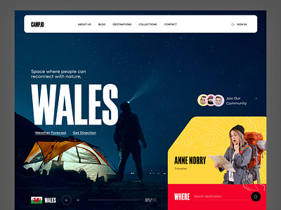 Camp Landing Page [Header] figma header home landing travel ui ux web webdesign