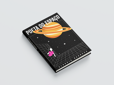 Poeta do Espaço | Book Cover book cover design editorial graphic design illustration illustrator moon planets poetry space spacetime typography