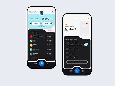 Wallet app bank bitcoin buy card visa cards clean crypto deposit flat illustration layout portfolio crypto send money transfer ui usdt ux wallet