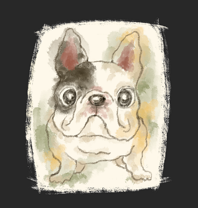 French bulldog watercolor character dog pet puppy watercolor