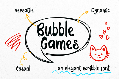 Bubble Games - Scribble Font chick font creative design download font dribbble design dribbble font graphic design handwritten font playful font scribble font typography