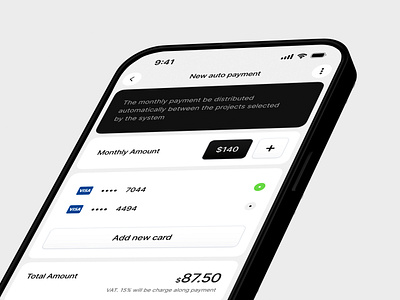 Fintech App Payment 02 screen design app bank app banking card checkout credit debit digital banking figma fintech fintech app ios minimal app payment payment method payment plan purchase ui user interface ux